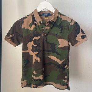 Boys- Ralph Lauren short sleeve camo polo.